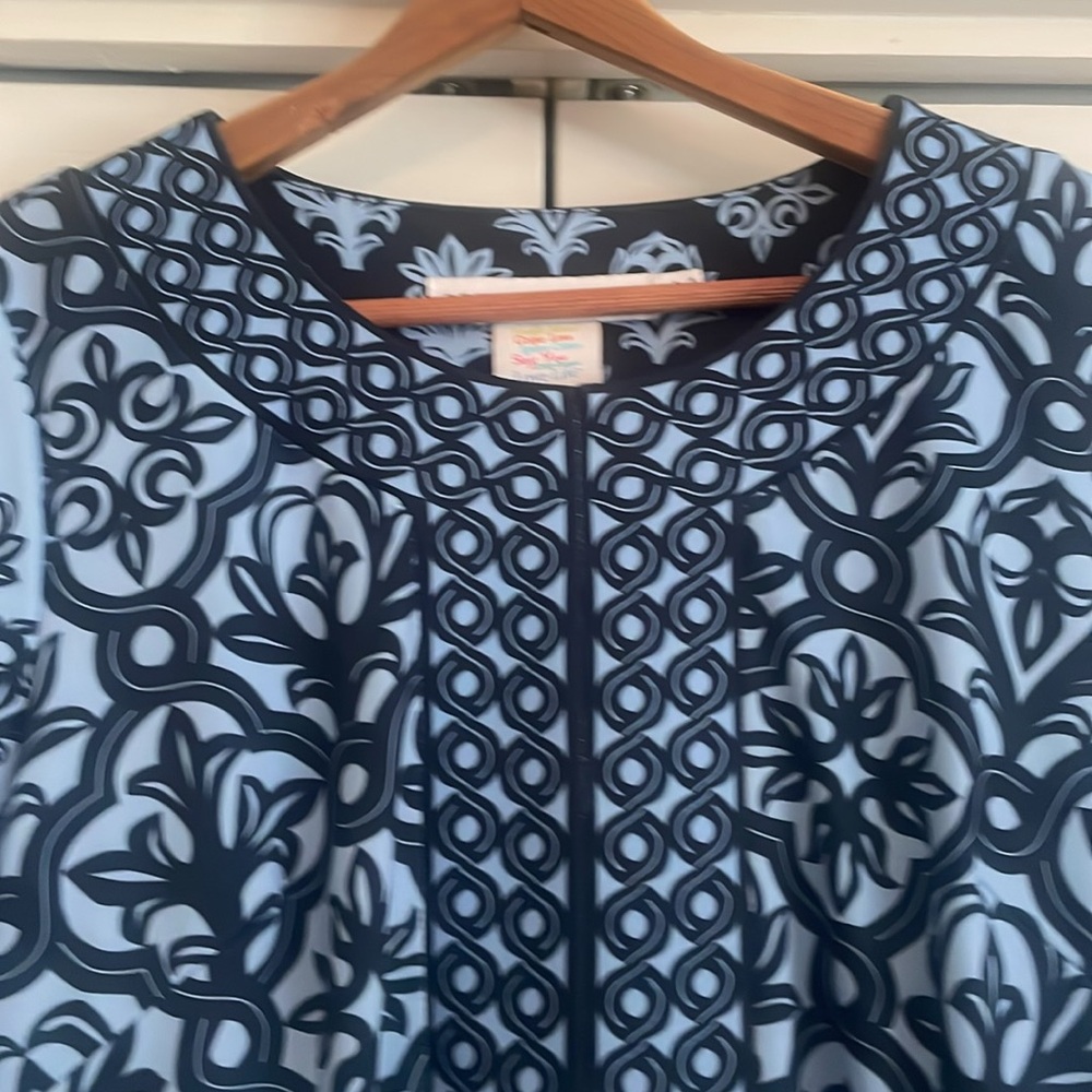 Gretchen Scott Designs Blue and Black Patterned Dress - Picture 3 of 14